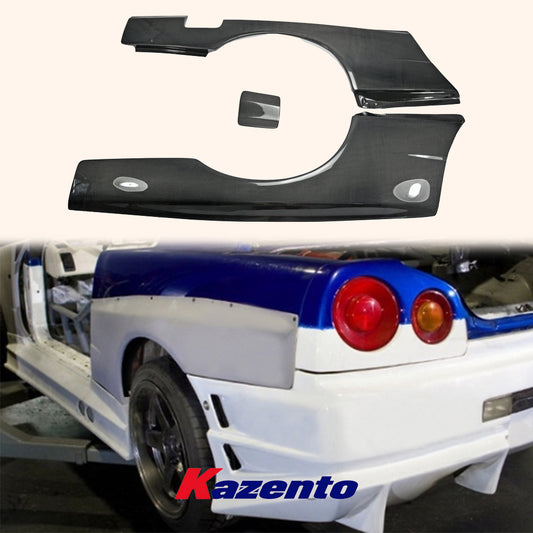 Free Shipping For Nissan Skyline R34 (GTT only) GTR-STYLE Carbon Rear Wider Fender Flare Pair