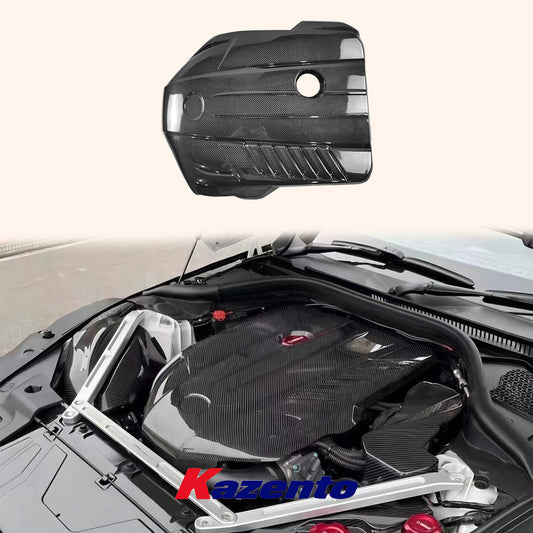 Free Shipping For Toyota Supra A90 2019-22 KZ Style Carbon Hood Bonnet Engine Trim Cover Plate